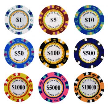 Monte Carlo Chips With Denominations 14g
