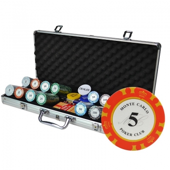 Clay plastic poker chips set