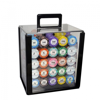 Clay plastic poker chips set