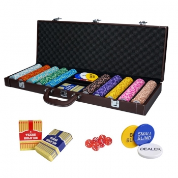 Clay plastic poker chips set